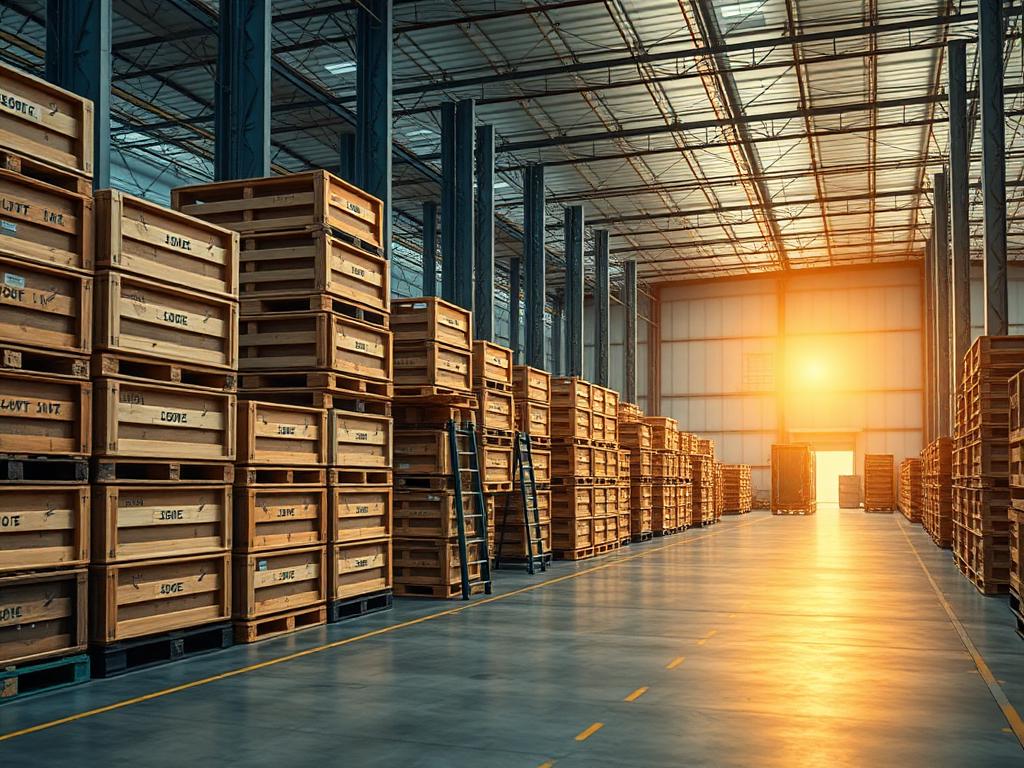 Graded crates of fresh produce on a wholesale market floor